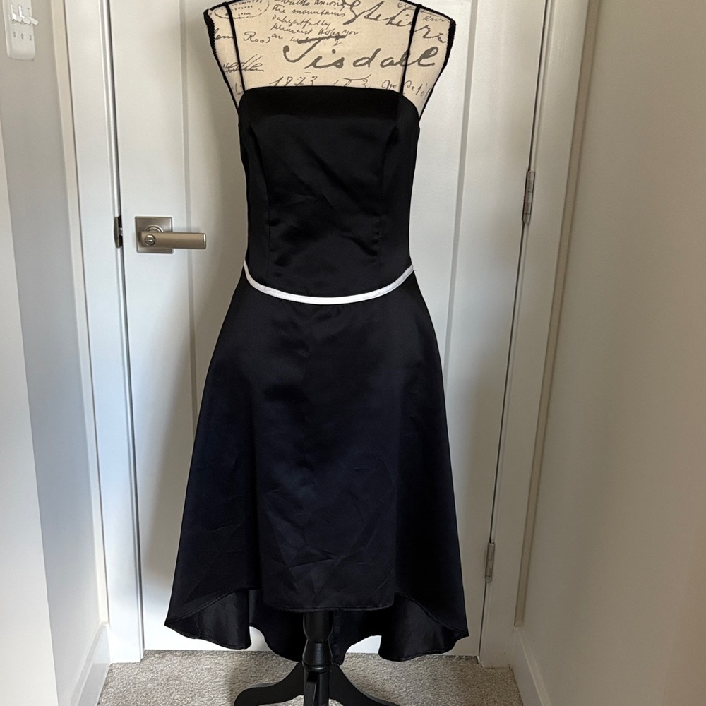 Y2k City Triangles Black and White High Low Dress